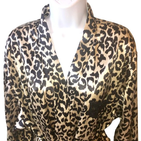 Intimate Essentials Robe Leopard Animal Print Large - Picture 2 of 6